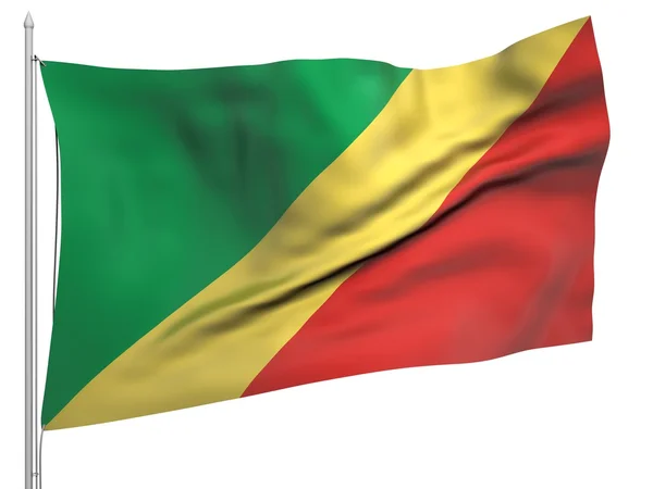 Flying Flag of Congo Republic - All Countries — Stock Photo, Image