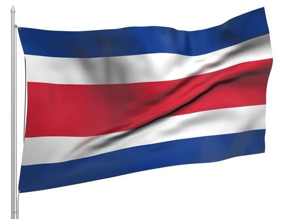 Flying Flag of Costa Rica - All Countries — Stock Photo, Image