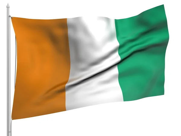 Flying Flag of Cote d'Ivoire - All Countries — Stock Photo, Image