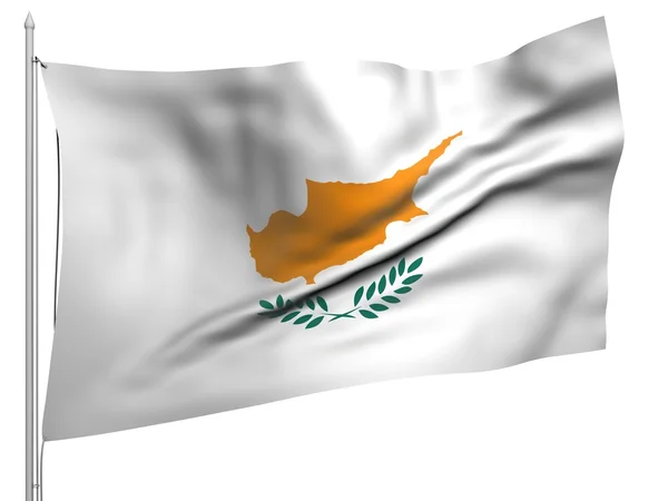 Létající vlajka Kypru - všechny země — Stock fotografie