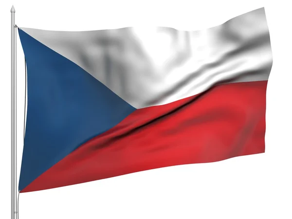 Flying Flag of Czech Republic - All Countries — Stock Photo, Image