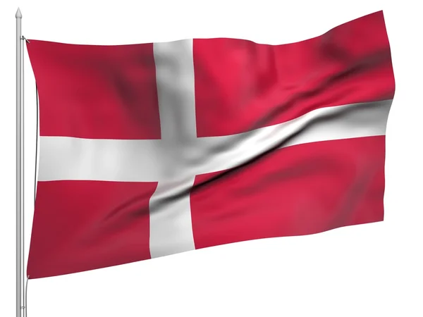 Flying Flag of Denmark - All Countries — Stock Photo, Image