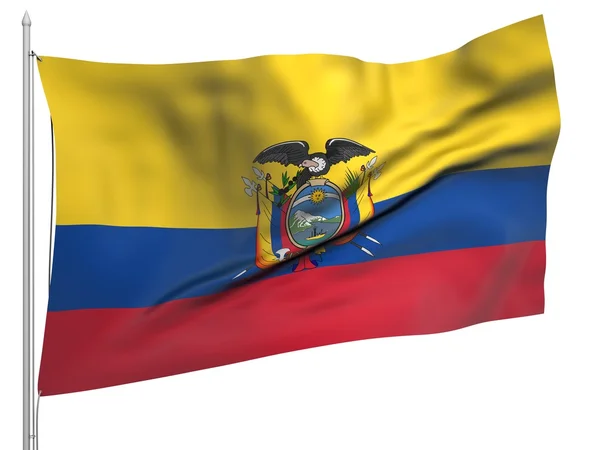 Flying Flag of Ecuador - All Countries — Stock Photo, Image
