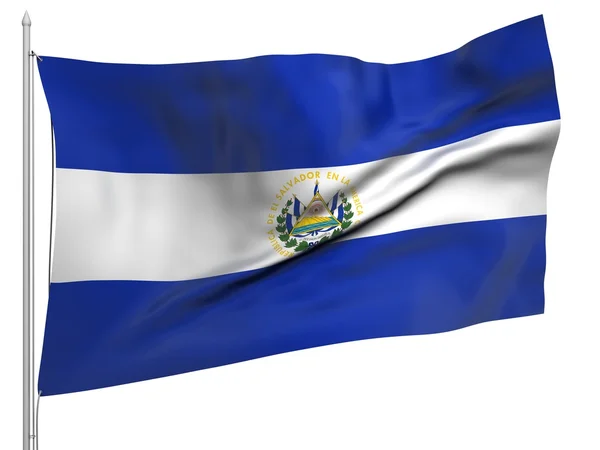 Flying Flag of El Salvador - All Countries — Stock Photo, Image