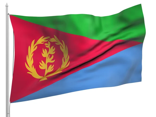 Літаючих прапор Еритреї - всі країни — стокове фото