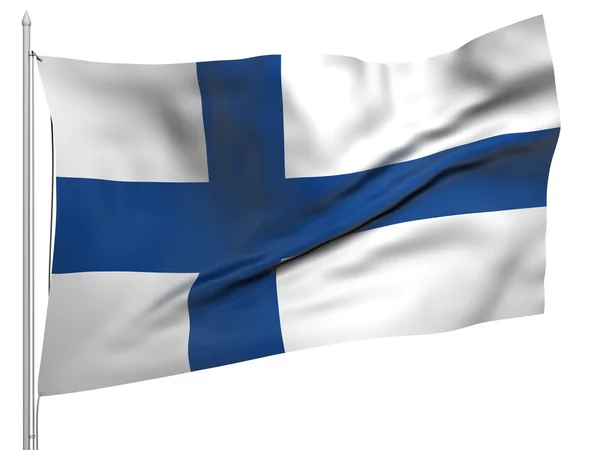 Flying Flag of Finland - All Countries — Stock Photo, Image