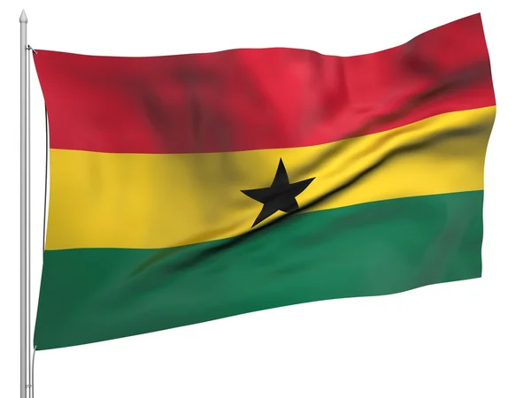 Flying Flag of Ghana - All Countries — Stock Photo, Image
