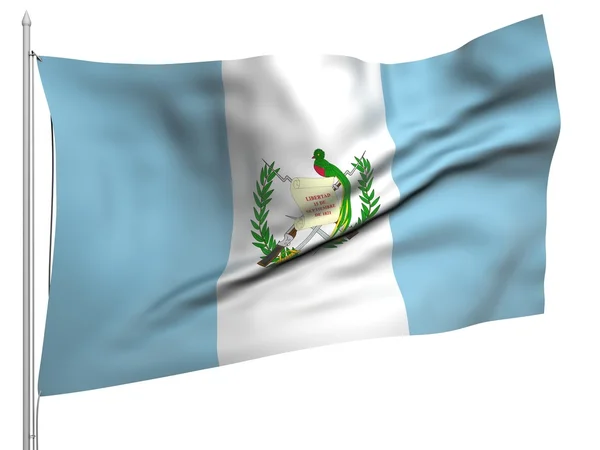 Flying Flag of Guatemala - All Countries — Stock Photo, Image