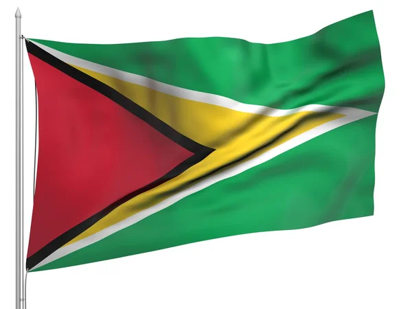 Flying Flag of Guyana - All Countries — Stock Photo, Image