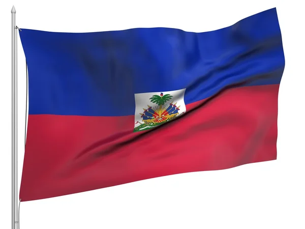 Létající vlajka haiti - všechny země — Stock fotografie