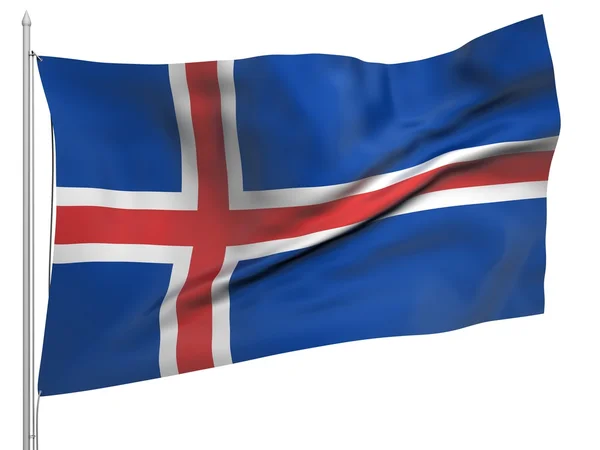 アイスランド - すべての国の旗の飛行 — ストック写真
