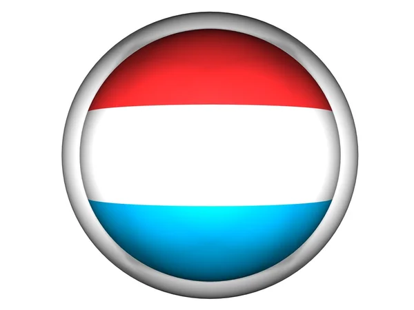 National Flag of Luxembourg . Button Style . — стокове фото