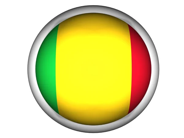 National Flag of Mali . Button Style . — Stock Photo, Image