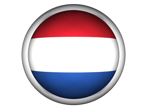 National Flag of Netherlands . Button Style . — стокове фото