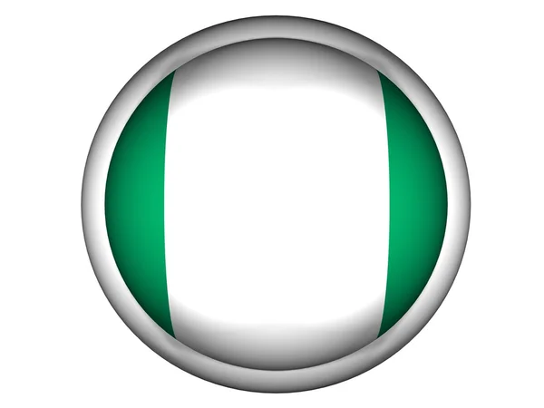 National Flag of Nigeria . Button Style . — Stock Photo, Image