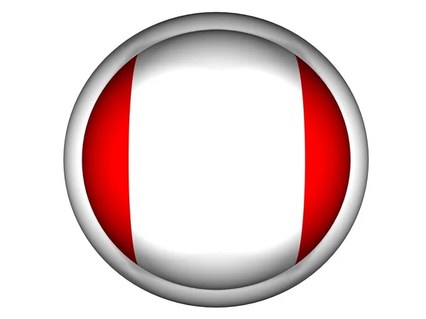 Bandeira Nacional do Peru. Estilo de botão  . — Fotografia de Stock