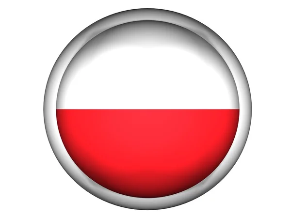 National Flag of Poland . Button Style . — стокове фото