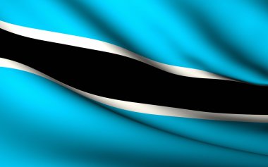 Flying Flag of Botswana . All Countries Collection .