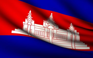 Kamboçya bayraklı. Bütün ülkeler koleksiyonu .