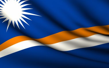 Flying Flag of Marshall Islands . All Countries Collection . clipart