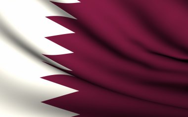Flying Flag of Qatar . All Countries Collection .