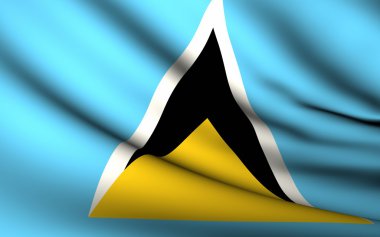 Flying Flag of Saint Lucia . All Countries Collection . clipart