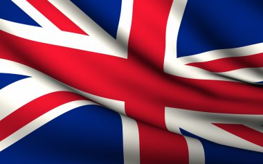 Flying Flag of United Kingdom . All Countries Collection . clipart