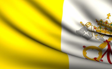 Flying Flag of Vatican City . All Countries Collection . clipart