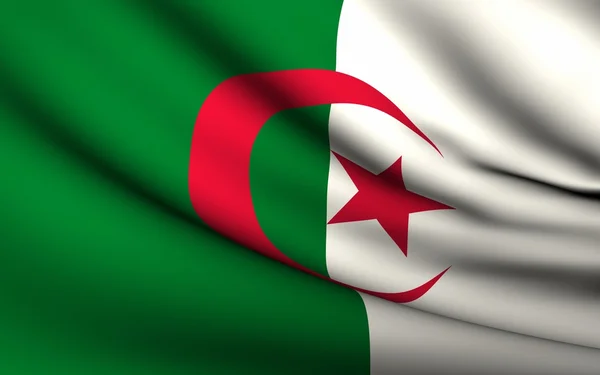 悬挂国旗的阿尔及利亚。所有国家集合 . — 图库照片
