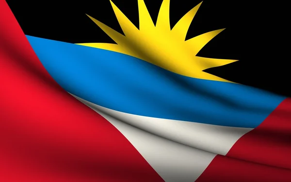 Flying Flag of Antigua and Barbuda . All Countries Collection . — Stock Photo, Image