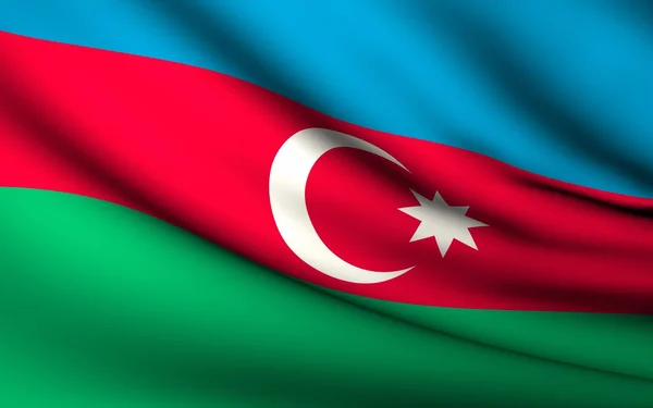 Flying Flag of Azerbaijan. Colección de todos los países  . —  Fotos de Stock
