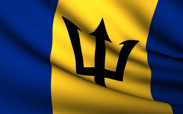 Flying Flag of Barbados . All Countries Collection . — стокове фото
