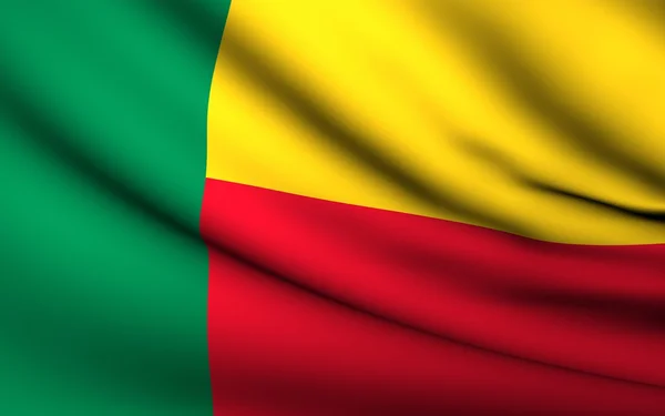 Flying Flag of Benin . All Countries Collection . — Stock Photo, Image