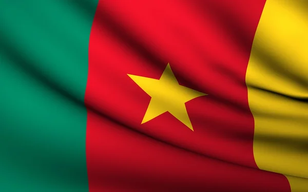 Flying Flag of Cameroon . All Countries Collection . — Stock Photo, Image