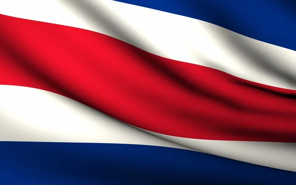 Flying Flag of Costa Rica. Colección de todos los países  . — Foto de Stock