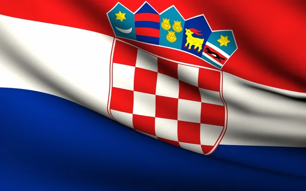 Flying Flag of Croatia. Colección de todos los países  . — Foto de Stock