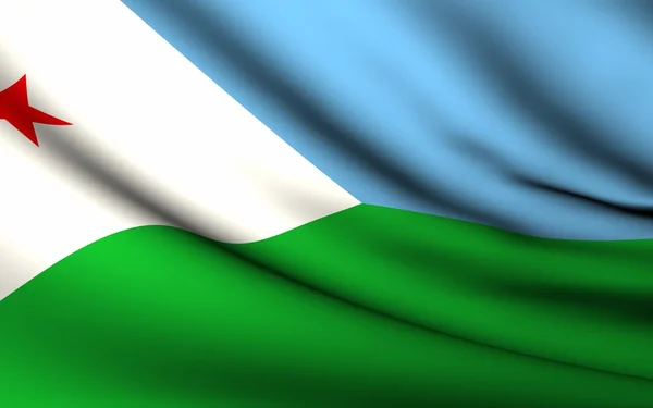 Flying Flag of Djibouti . All Countries Collection . — Stock Photo, Image