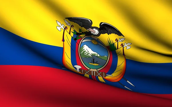 Flying Flag of Ecuador . All Countries Collection . — Stock Photo, Image