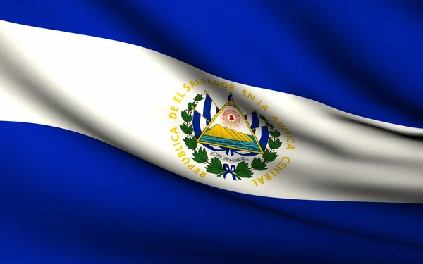 Flying Flag of El Salvador . All Countries Collection . — Stock Photo, Image