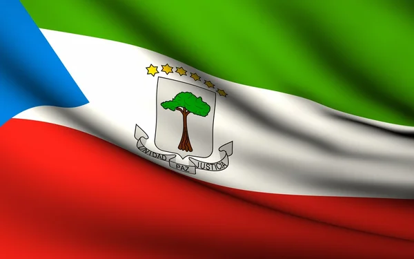 Flying Flag of Equatorial Guinea . All Countries Collection . — Stock Photo, Image