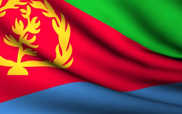 Развевающийся флаг Эритреи. Коллекция всех стран  . — стоковое фото