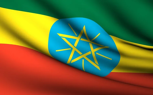 stock image Flying Flag of Ethiopia . All Countries Collection .