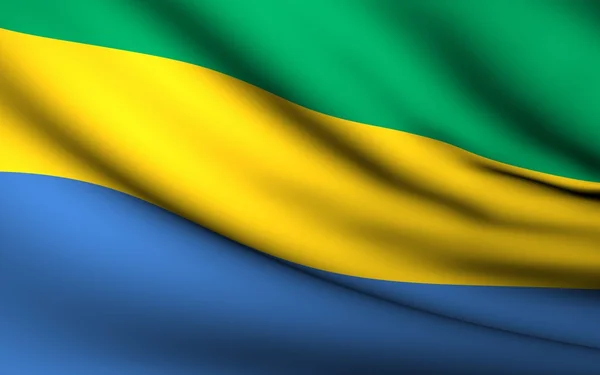 Flying Flag of Gabon . All Countries Collection . — стокове фото
