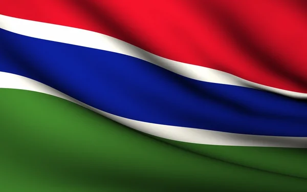Flying Flag of Gambia. Colección de todos los países  . —  Fotos de Stock