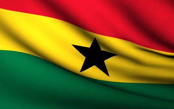 Flying Flag of Ghana . All Countries Collection . — Stock Photo, Image
