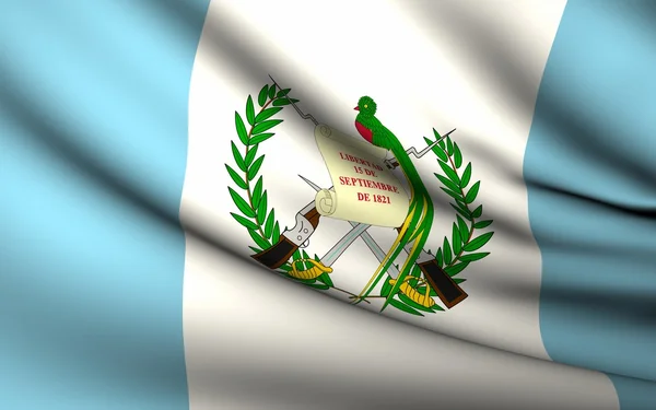 Flying Flag of Guatemala . All Countries Collection . — Stock Photo, Image