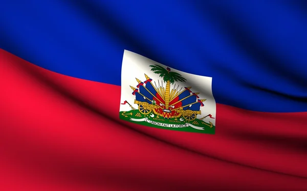 Flying Flag of Haiti . All Countries Collection . — стокове фото