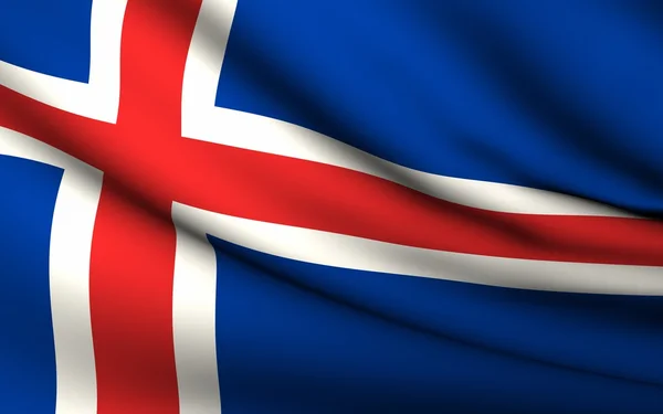 Plující pod vlajkou Islandu. všechny země kolekce . — Stock fotografie