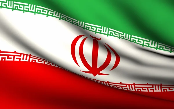 Развевающийся флаг Ирана. Коллекция всех стран  . — стоковое фото