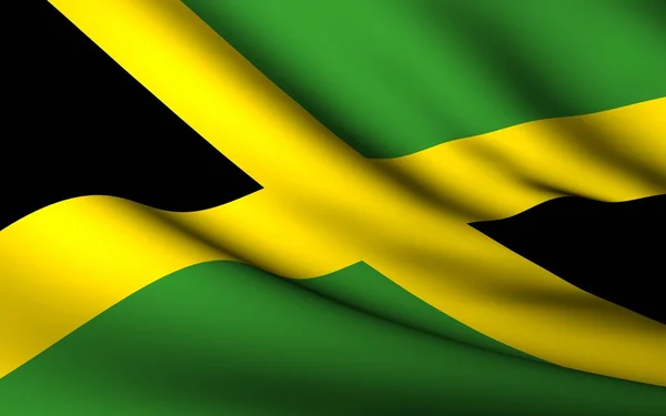 Flying Flag of Jamaica . All Countries Collection . — стокове фото